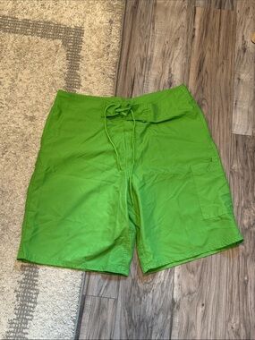 Talos Men's Lime Green Swim Board Shorts with Drawstring Waist